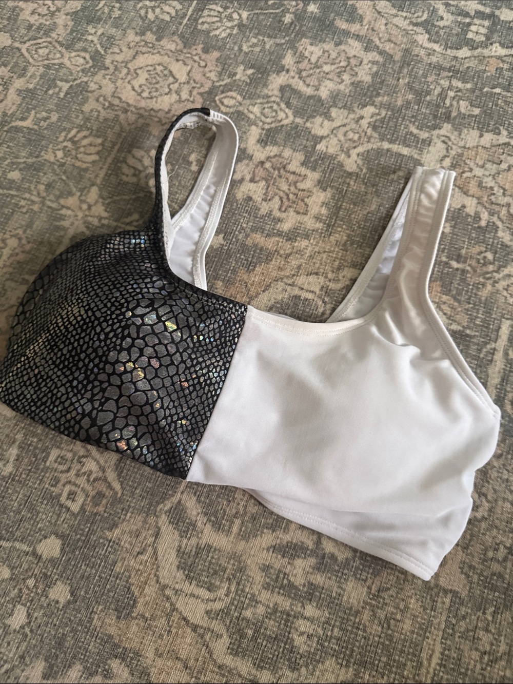 SHEIN Snake Skin and White Bikini Top